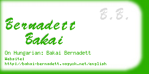 bernadett bakai business card